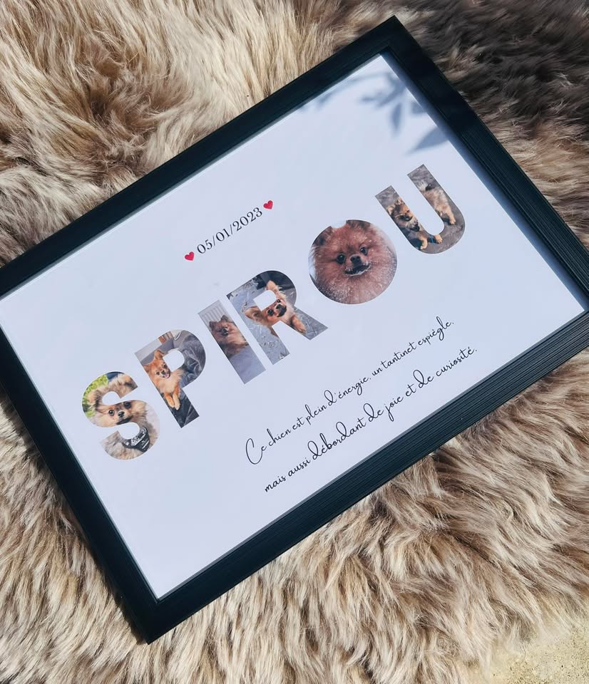 Cadre A4 personnalisé avec photo et mot ✨