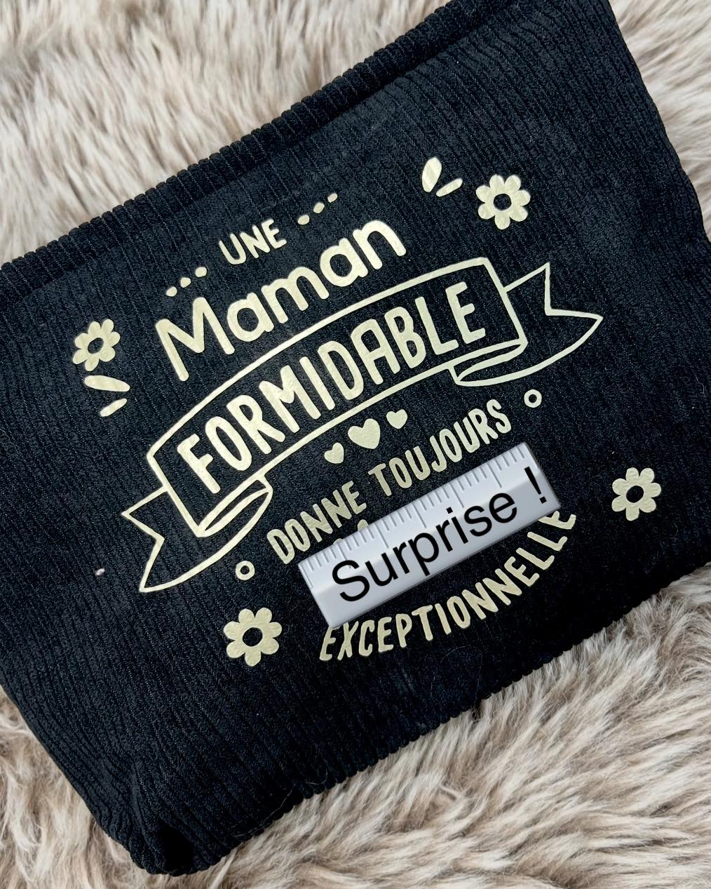 Pochette personnalisable grand format (20 × 12 cm) ✨