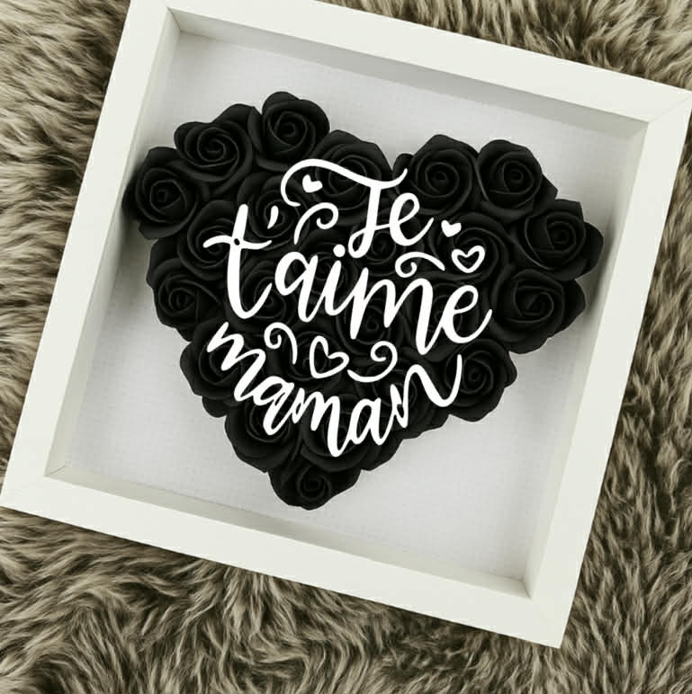 Cadre box personnalisable avec roses