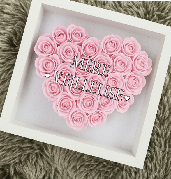 Cadre box personnalisable avec roses
