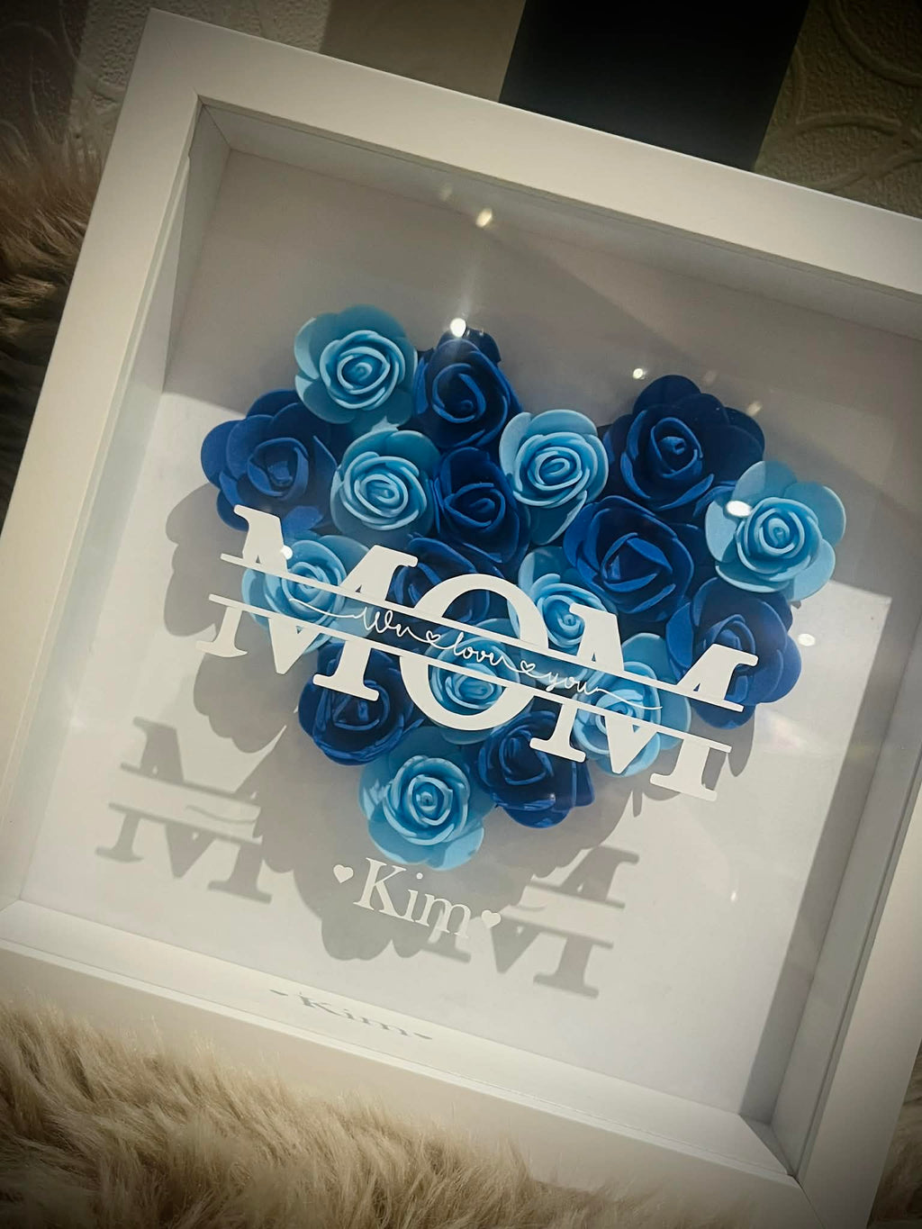 Cadre box personnalisable avec roses