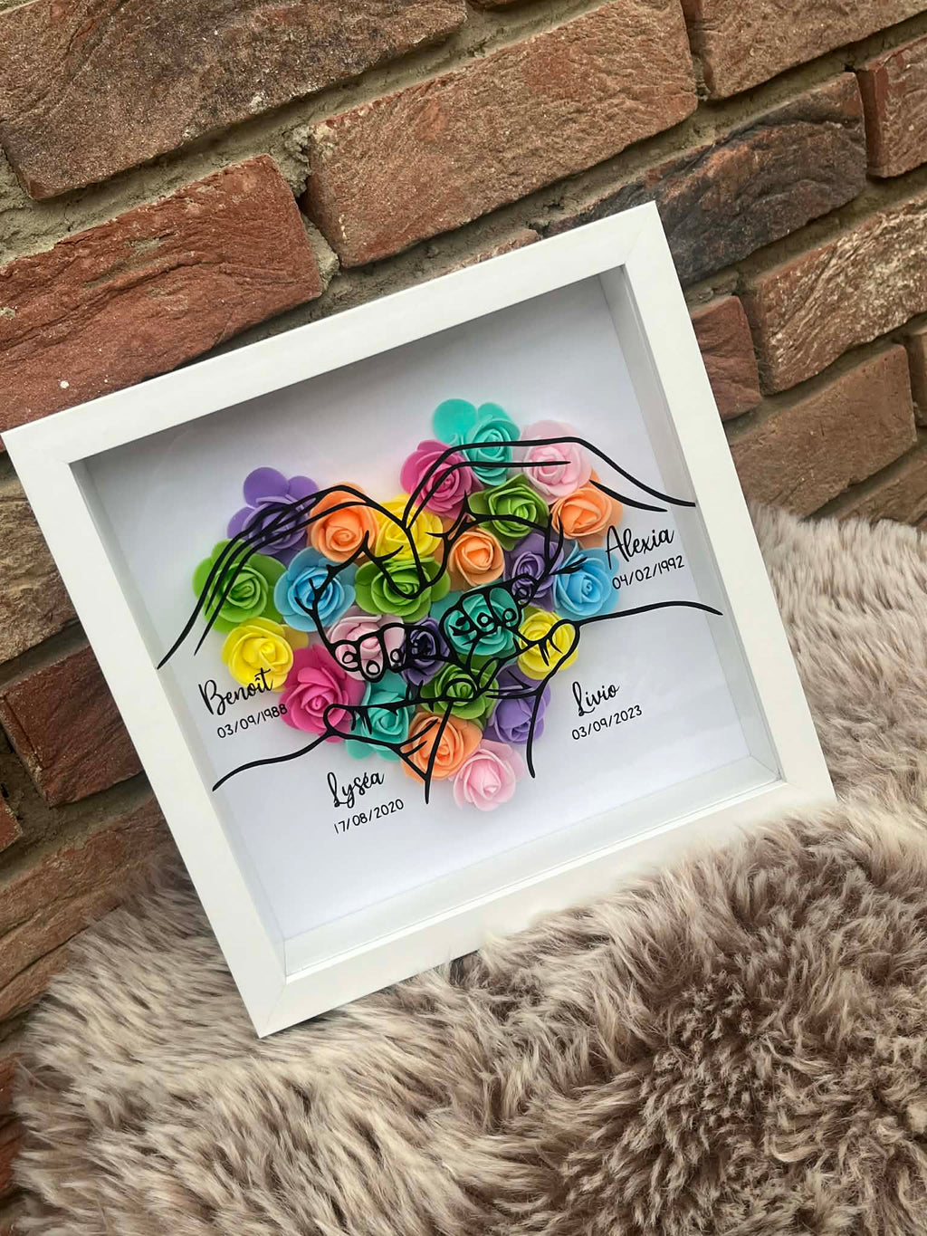 Cadre box personnalisable avec roses
