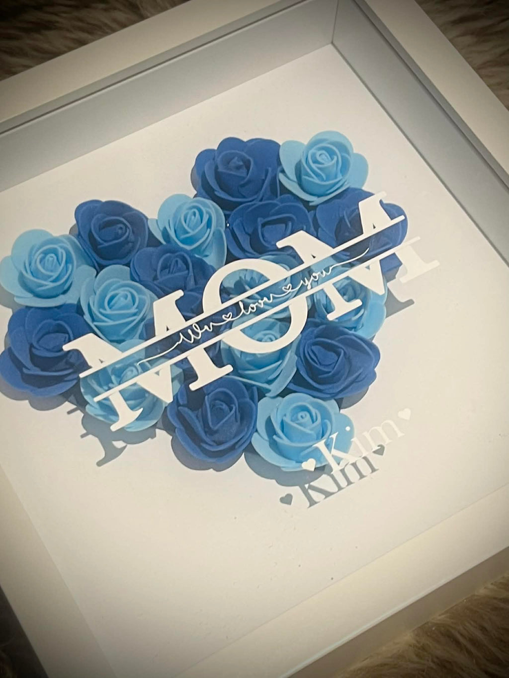 Cadre box personnalisable avec roses