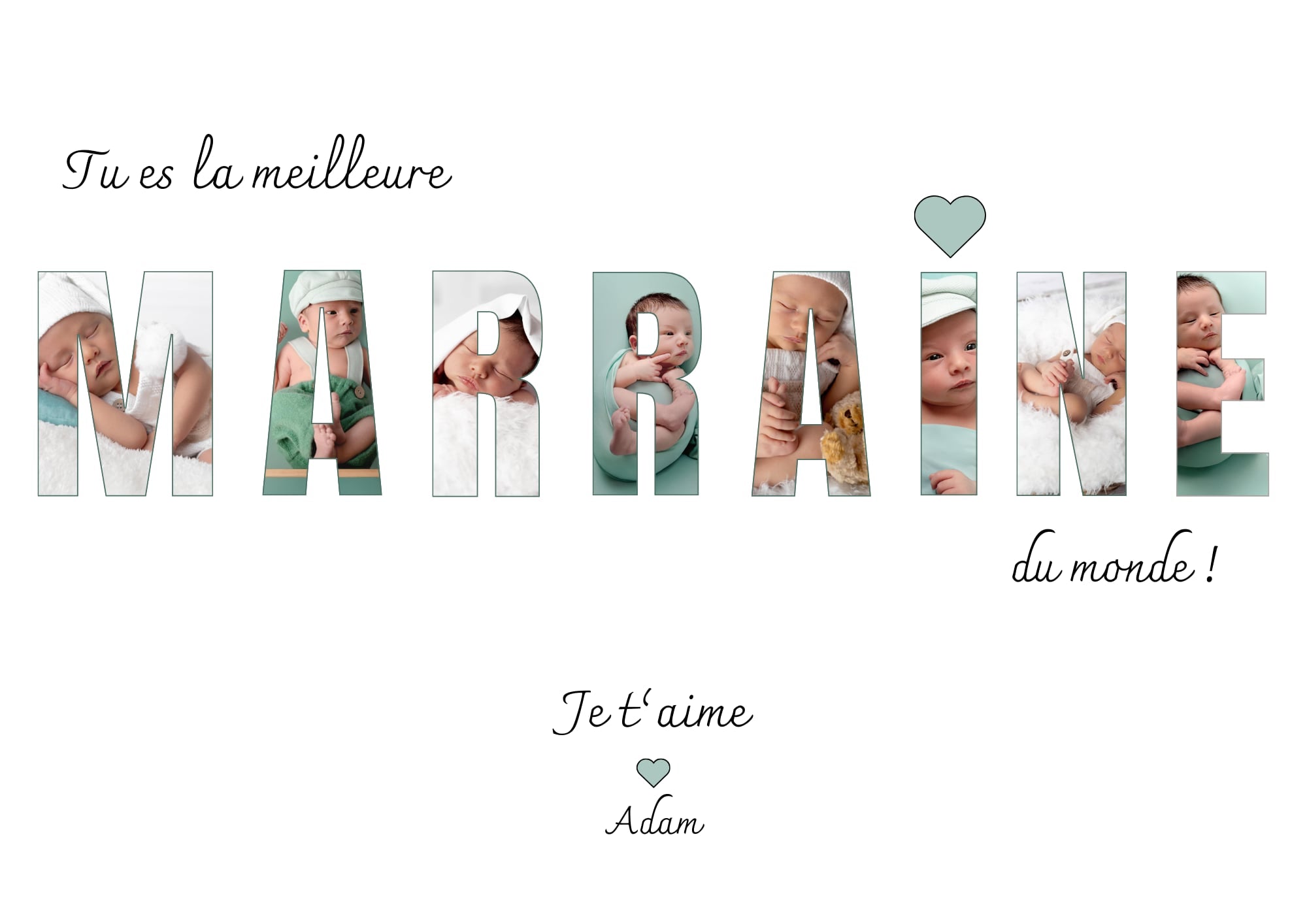 Cadre A4 personnalisé avec photo et mot ✨