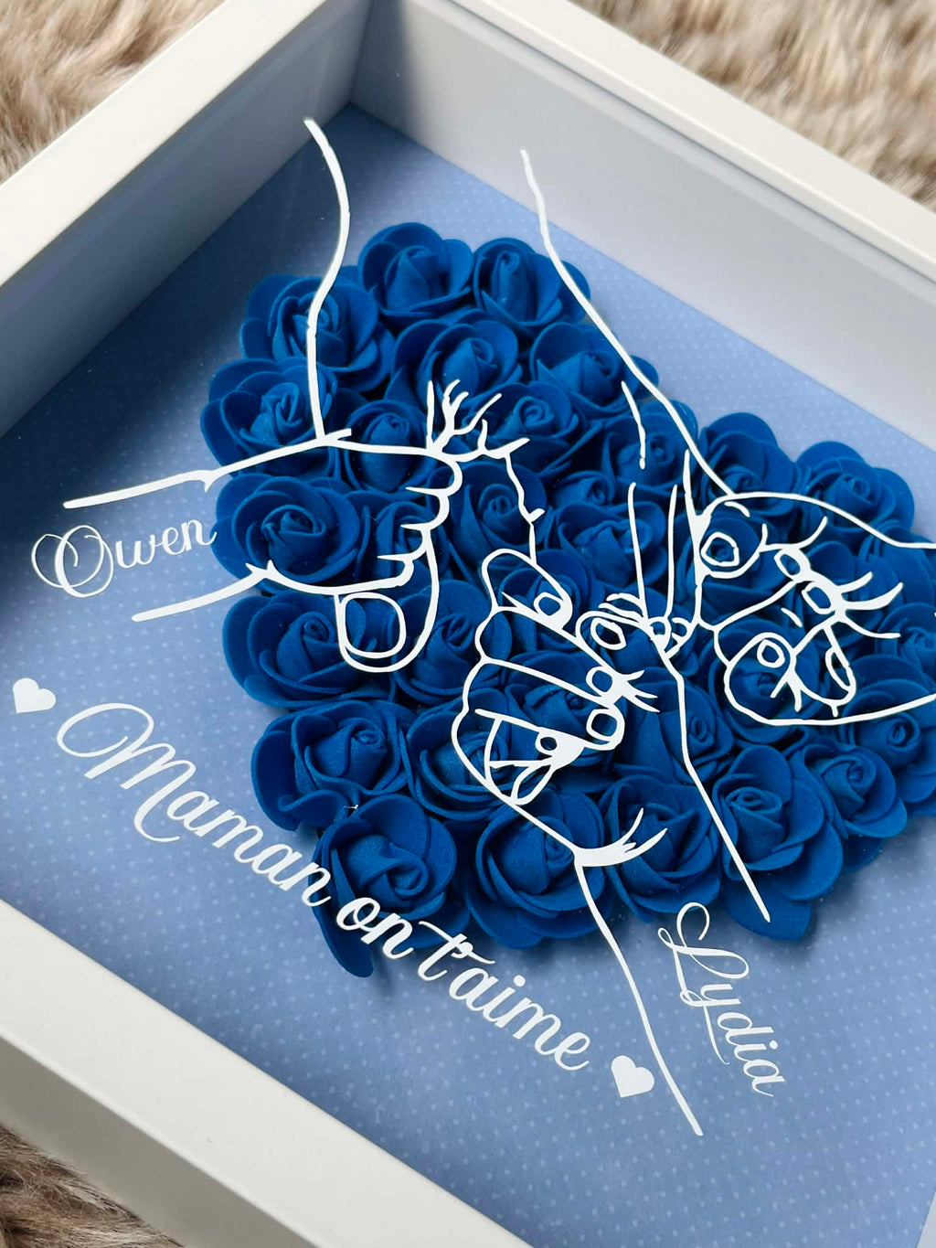 Cadre box personnalisable avec roses