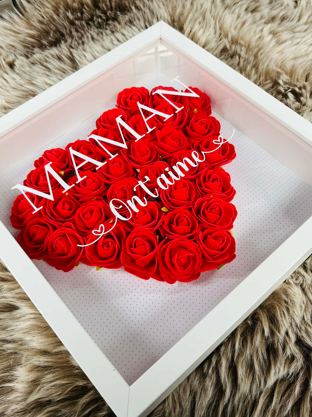 Cadre box personnalisable avec roses